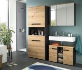 Waschbeckenunterschrank Cooper in Artisan Eiche und grau Badschrank 80 cm, Soft-Close