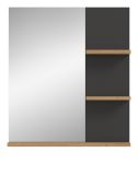 Badezimmer Spiegel Cooper in Artisan Eiche und grau Badspiegel mit Ablage 63 x 73 cm