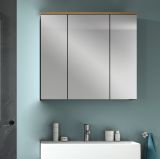 Badezimmer Spiegelschrank Cooper in Artisan Eiche und grau Badschrank 3-t�rig 80 cm, Soft-Close