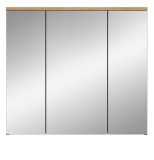 Badezimmer Spiegelschrank Cooper in Artisan Eiche und grau Badschrank 3-t�rig 80 cm, Soft-Close