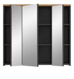 Badezimmer Spiegelschrank Cooper in Artisan Eiche und grau Badschrank 3-t�rig 80 cm, Soft-Close
