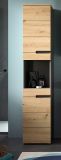 Badezimmer Hochschrank Cooper in Artisan Eiche und grau Badschrank 38 x 193 cm, Soft-Close