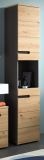 Badezimmer Hochschrank Cooper in Artisan Eiche und grau Badschrank 38 x 193 cm, Soft-Close