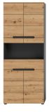 Badezimmer Hochschrank Cooper in Artisan Eiche und grau Badschrank 76 x 193 cm, Soft-Close