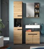 Badm�bel Set 3-teilig Cooper in Artisan Eiche und grau Badkombination 116 x 193 cm, Soft-Close