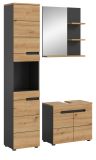 Badm�bel Set 3-teilig Cooper in Artisan Eiche und grau Badkombination 116 x 193 cm, Soft-Close