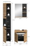 Badm�bel Set 3-teilig Cooper in Artisan Eiche und grau Badkombination 116 x 193 cm, Soft-Close