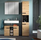 Badm�bel Set 3-teilig Cooper in Artisan Eiche und grau Badkombination 133 x 193 cm, Soft-Close
