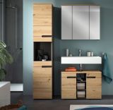 Badm�bel Set 3-teilig Cooper in Artisan Eiche und grau Badkombination 133 x 193 cm, Soft-Close