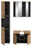 Badm�bel Set 3-teilig Cooper in Artisan Eiche und grau Badkombination 133 x 193 cm, Soft-Close