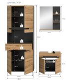 Badm�bel Set 3-teilig Cooper in Artisan Eiche und grau Badkombination 154 x 193 cm, Soft-Close
