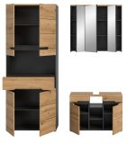 Badm�bel Set 3-teilig Cooper in Artisan Eiche und grau Badkombination 171 x 193 cm, Soft-Close