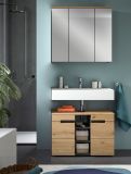 Badm�bel Set 2-teilig Cooper in Artisan Eiche und grau Badkombination 80 x 193 cm, Soft-Close