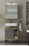 Badm�bel Set 2-teilig Torsby in grau und Evoke Eiche Badkombination 60 cm
