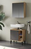 Badm�bel Set 2-teilig Torsby in grau und Evoke Eiche Badkombination 60 cm