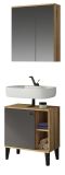 Badm�bel Set 2-teilig Torsby in grau und Evoke Eiche Badkombination 60 cm