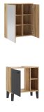 Badm�bel Set 2-teilig Torsby in grau und Evoke Eiche Badkombination 60 cm