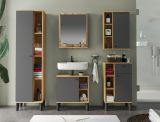 Badm�bel Set 3-teilig Torsby in grau und Evoke Eiche Badkombination 121 x 190 cm
