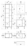 Badm�bel Set 3-teilig Torsby in grau und Evoke Eiche Badkombination 121 x 190 cm