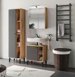 Badm�bel Set 3-teilig Torsby in grau und Evoke Eiche Badkombination 121 x 190 cm