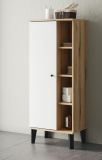 Badezimmer Midischrank Torsby in wei� und Evoke Eiche Badm�bel Kommode 51 x 128 cm