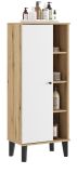 Badezimmer Midischrank Torsby in wei� und Evoke Eiche Badm�bel Kommode 51 x 128 cm