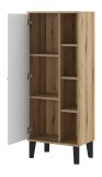 Badezimmer Midischrank Torsby in wei� und Evoke Eiche Badm�bel Kommode 51 x 128 cm