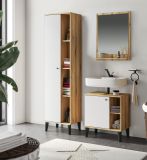 Waschbeckenunterschrank Torsby in wei� und Evoke Eiche Badezimmer Unterschrank 60 cm