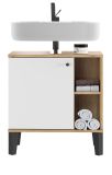 Waschbeckenunterschrank Torsby in wei� und Evoke Eiche Badezimmer Unterschrank 60 cm