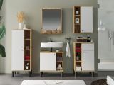 Badm�bel Set 5-teilig Torsby in wei� und Evoke Eiche Badkombination 182 x 190 cm