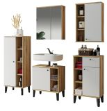 Badm�bel Set 5-teilig Torsby in wei� und Evoke Eiche Badkombination 182 x 190 cm