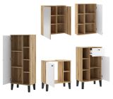 Badm�bel Set 5-teilig Torsby in wei� und Evoke Eiche Badkombination 182 x 190 cm