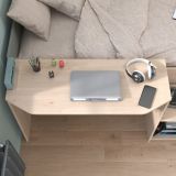 Parisot Hochbett Matre in Jackson Eiche und gr�n Kinder- und Jugendzimmer Bett mit Stauraum