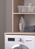 Waschmaschinenschrank Laundry in wei� und Jackson Eiche Set 4-teilig 268 x 184 cm