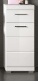 Badezimmer Kommode Shawn in wei� Hochglanz Badschrank 37 x 88 cm