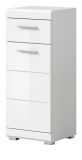 Badezimmer Kommode Shawn in wei� Hochglanz Badschrank 37 x 88 cm