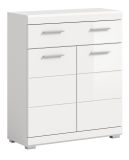 Badezimmer Kommode Shawn in wei� Hochglanz Badschrank 74 x 88 cm