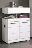 Waschbeckenunterschrank Shawn in wei� Hochglanz Badezimmer Unterschrank 60 cm
