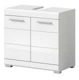 Waschbeckenunterschrank Shawn in wei� Hochglanz Badezimmer Unterschrank 60 cm