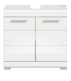 Waschbeckenunterschrank Shawn in wei� Hochglanz Badezimmer Unterschrank 60 cm