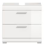 Waschbeckenunterschrank Shawn in wei� Hochglanz Badezimmer Unterschrank mit Schubladen 60 cm