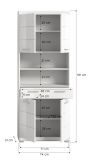 Badezimmer Hochschrank Shawn in wei� Hochglanz Badschrank 74 x 191 cm