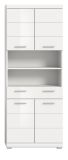 Badezimmer Hochschrank Shawn in wei� Hochglanz Badschrank 74 x 191 cm