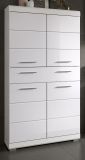 Badezimmer Midischrank Shawn in wei� Hochglanz Badschrank 74 x 141 cm