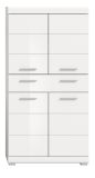 Badezimmer Midischrank Shawn in wei� Hochglanz Badschrank 74 x 141 cm