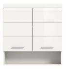 Badezimmer H�ngeschrank Shawn in wei� Hochglanz Badschrank h�ngend 74 x 79 cm