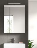 Badezimmer Spiegelschrank Shawn in wei� Hochglanz Badschrank 3-t�rig 60 x 79 cm