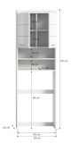 Waschmaschinenschrank Shawn in wei� Hochglanz Waschmaschinen �berbau 63 x 191 cm