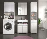 Waschmaschinenschrank Shawn in wei� Hochglanz Waschmaschinen �berbau 63 x 191 cm