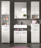 Badm�bel Set 5-teilig Shawn in wei� Hochglanz Badkombination 164 x 191 cm